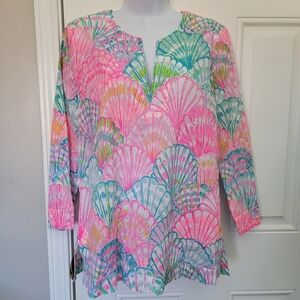 NWOT Lilly Pulitzer Amelia Island Tunic In Oh Shello Colorful Shell Print Medium